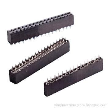 Female header, 2.54mm pitch straight single and dual row, 7.1mm height 2826